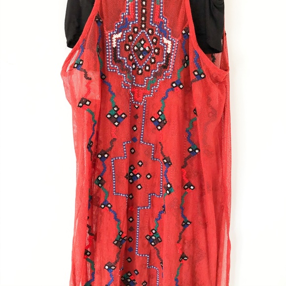 Free People Red Embroidered Maxi Dress - Picture 5 of 14